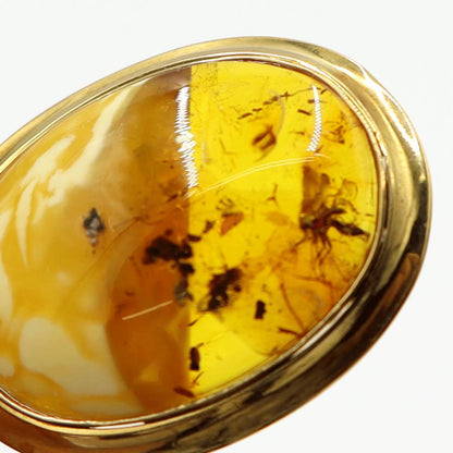 K18枠コハクペンダント　虫入りコハク　重量4.34ｇ(石の重量含む)　レディース（中古）