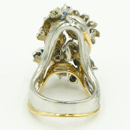 石川暢子(イシカワ ノブコ)Pt900/K18マルチ石リング　「フラワー」D0.27ct　リングサイズ13号　重量22.15ｇ(石の重量含む)　レディース（中古）