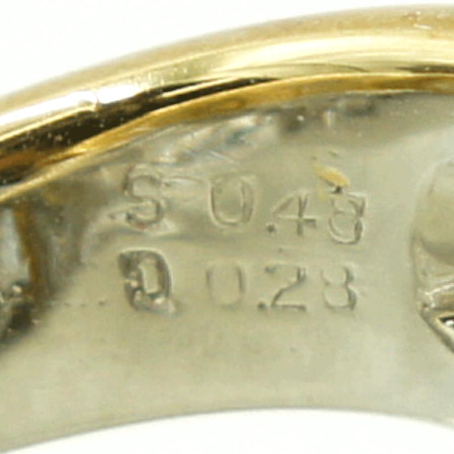 石川暢子(イシカワ ノブコ)Pt900/K18マルチ石リング　「フラワー」D0.27ct　リングサイズ13号　重量22.15ｇ(石の重量含む)　レディース（中古）