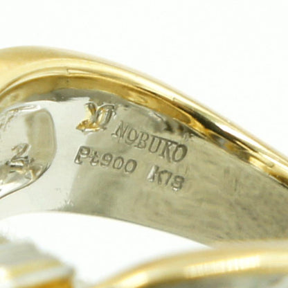 石川暢子(イシカワ ノブコ)Pt900/K18マルチ石リング　「フラワー」D0.27ct　リングサイズ13号　重量22.15ｇ(石の重量含む)　レディース（中古）