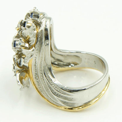 石川暢子(イシカワ ノブコ)Pt900/K18マルチ石リング　「フラワー」D0.27ct　リングサイズ13号　重量22.15ｇ(石の重量含む)　レディース（中古）