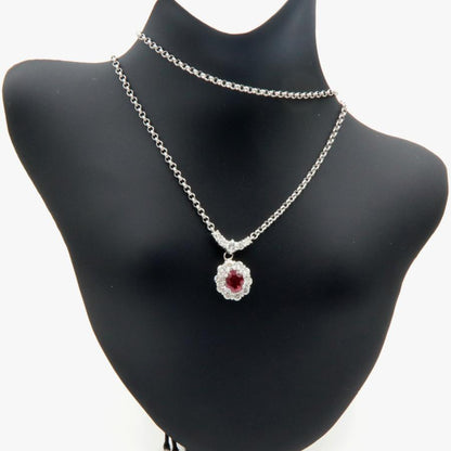 Pt900/Pt850ルビーネックレス　R1.04ct　D0.93ct　ネックレス長さ40cm　重量8.31ｇ(石の重量含む)　レディース（中古）
