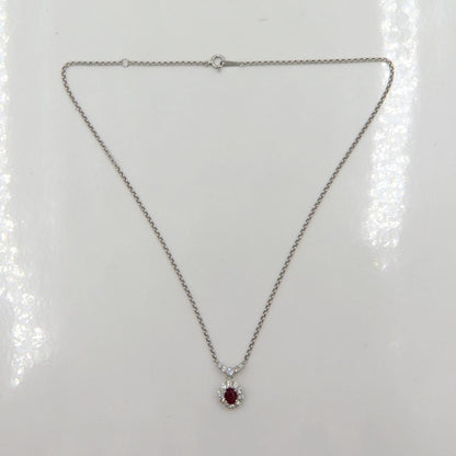 Pt900/Pt850ルビーネックレス　R1.04ct　D0.93ct　ネックレス長さ40cm　重量8.31ｇ(石の重量含む)　レディース（中古）