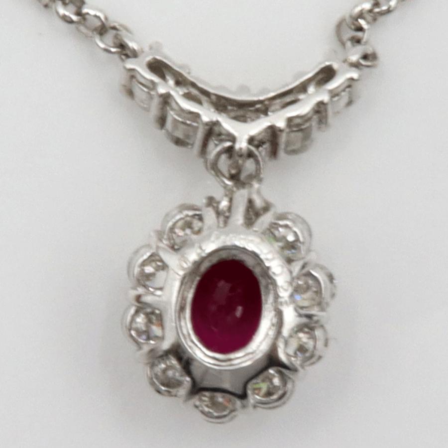 Pt900/Pt850ルビーネックレス　R1.04ct　D0.93ct　ネックレス長さ40cm　重量8.31ｇ(石の重量含む)　レディース（中古）