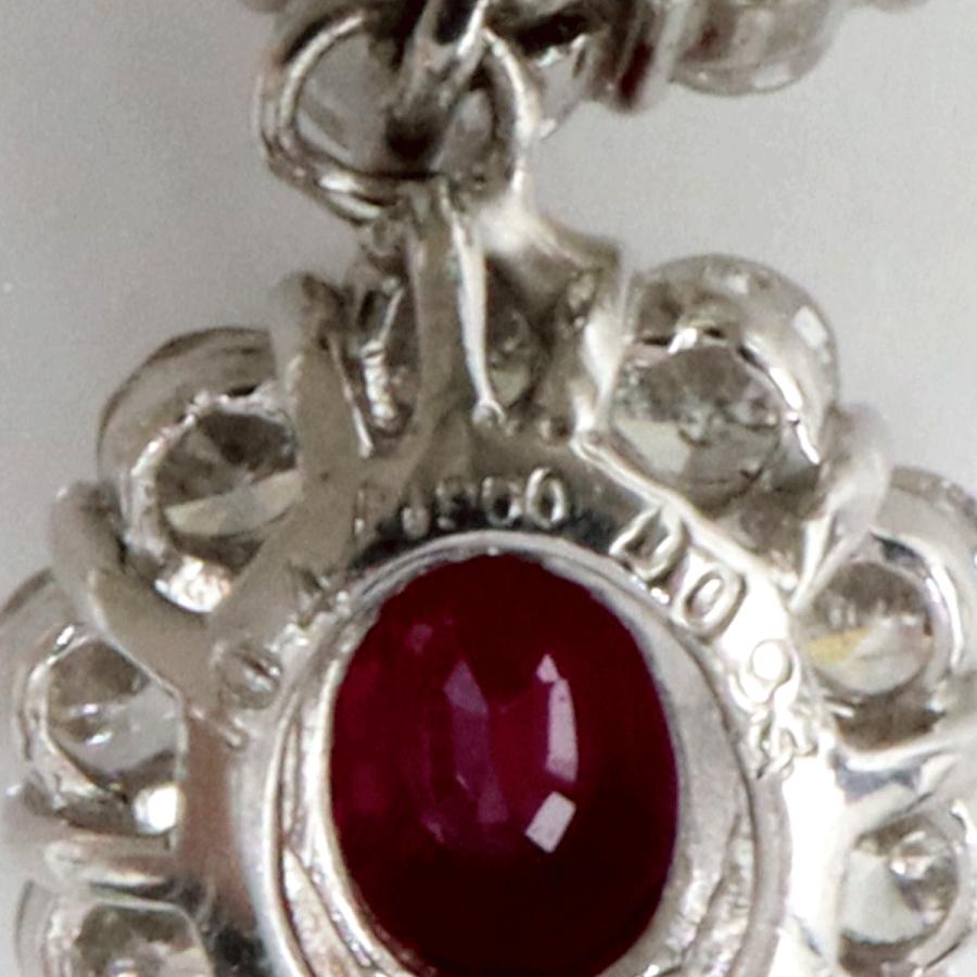 Pt900/Pt850ルビーネックレス　R1.04ct　D0.93ct　ネックレス長さ40cm　重量8.31ｇ(石の重量含む)　レディース（中古）