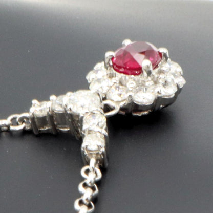 Pt900/Pt850ルビーネックレス　R1.04ct　D0.93ct　ネックレス長さ40cm　重量8.31ｇ(石の重量含む)　レディース（中古）