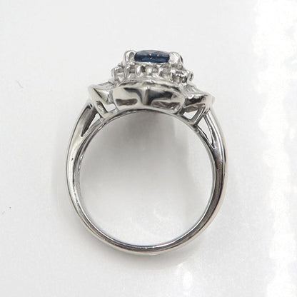 Pt900サファイアリング　S1.80ct　D1.10ct　リングサイズ12号　重量10.84ｇ(石の重量含む)　レディース(中古)