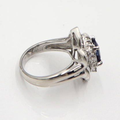 Pt900サファイアリング　S1.80ct　D1.10ct　リングサイズ12号　重量10.84ｇ(石の重量含む)　レディース(中古)