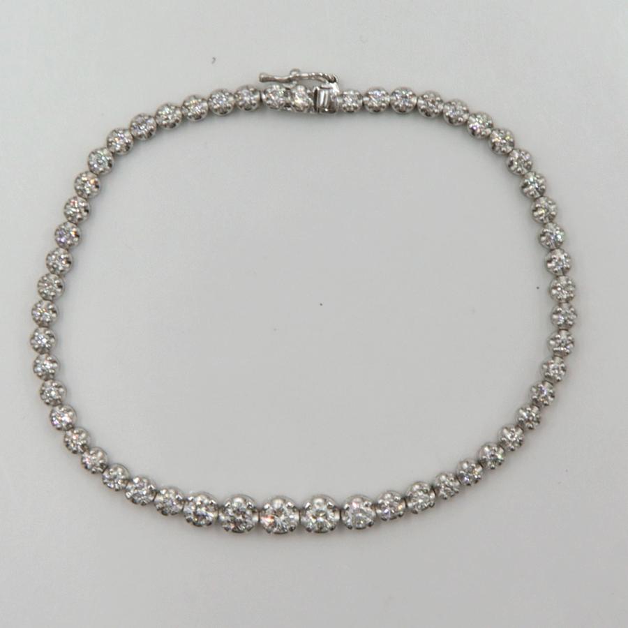 Pt900ダイヤモンドブレスレット　D2.00ct　ブレスレット長さ18cm　重量12.63ｇ　（中古）