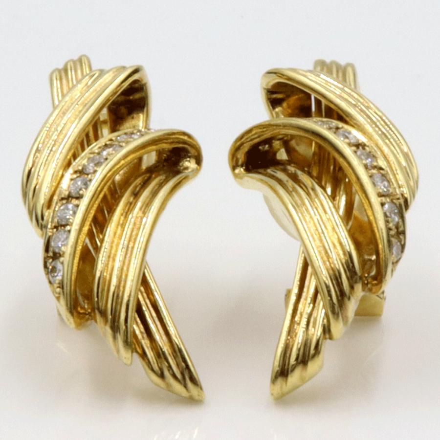 ピエール・カルダン(pierre cardin)750ダイヤモンドイヤリング　重量13.88ｇ(両耳合計・石の重量を含む)　レディース(中古)