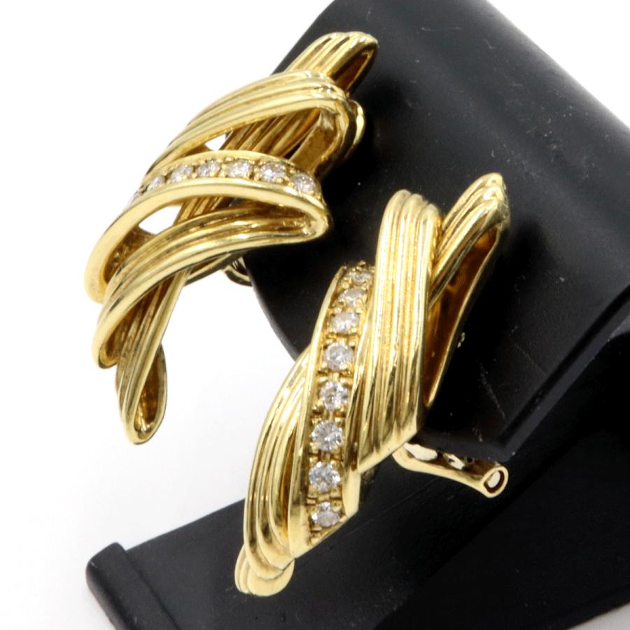 ピエール・カルダン(pierre cardin)750ダイヤモンドイヤリング　重量13.88ｇ(両耳合計・石の重量を含む)　レディース(中古)