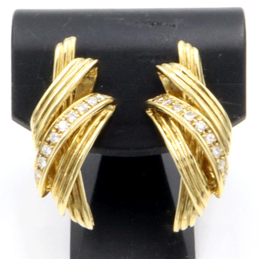 ピエール・カルダン(pierre cardin)750ダイヤモンドイヤリング　重量13.88ｇ(両耳合計・石の重量を含む)　レディース(中古)