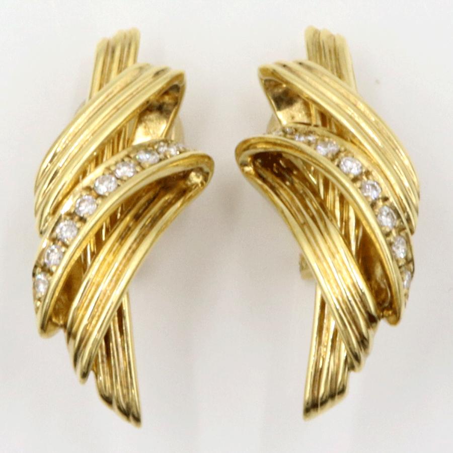 ピエール・カルダン(pierre cardin)750ダイヤモンドイヤリング　重量13.88ｇ(両耳合計・石の重量を含む)　レディース(中古)