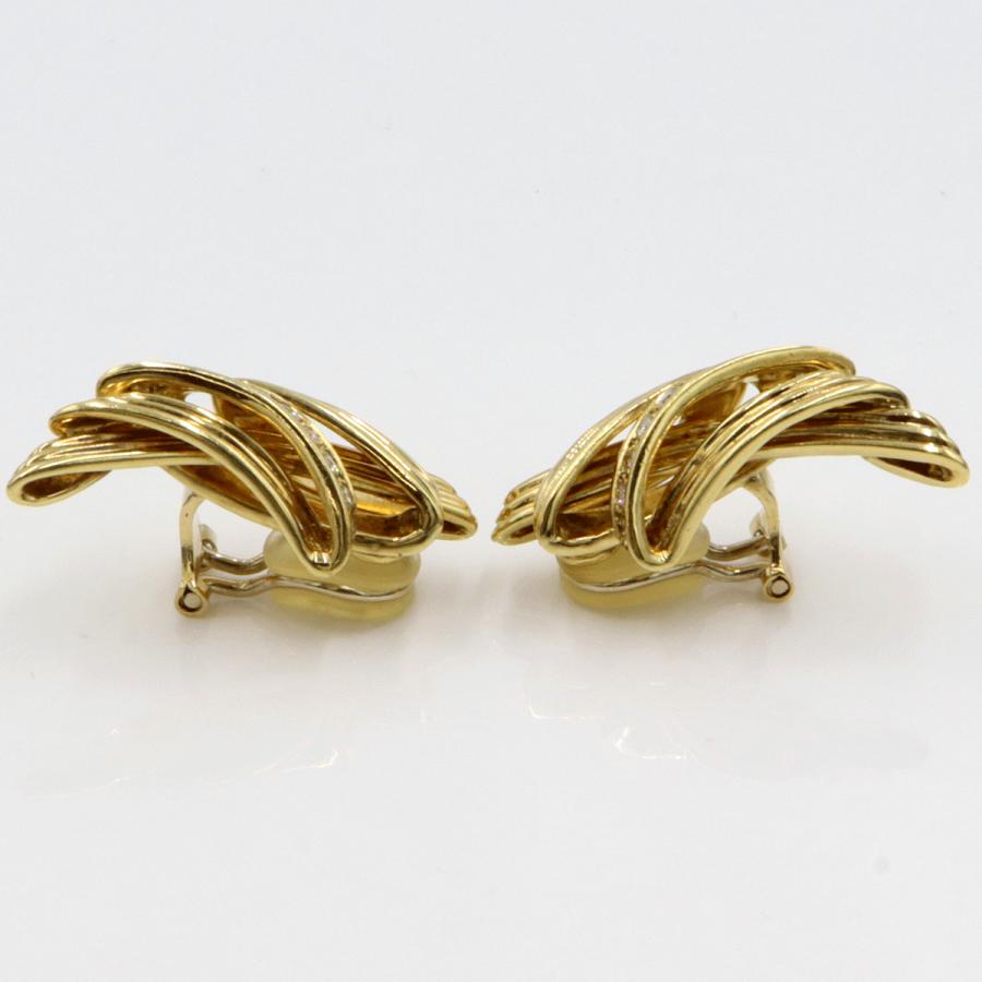 ピエール・カルダン(pierre cardin)750ダイヤモンドイヤリング　重量13.88ｇ(両耳合計・石の重量を含む)　レディース(中古)