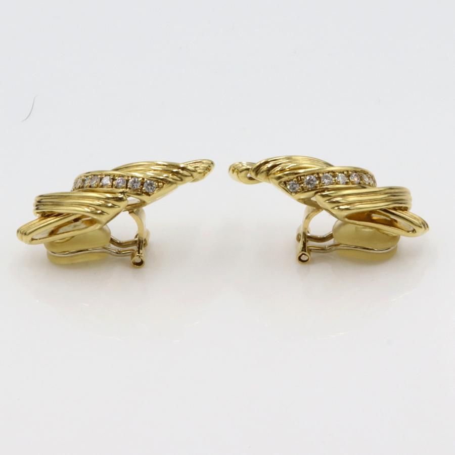 ピエール・カルダン(pierre cardin)750ダイヤモンドイヤリング　重量13.88ｇ(両耳合計・石の重量を含む)　レディース(中古)