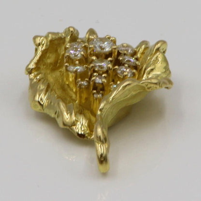 岩倉康二(イワクラ コウジ) K18ダイヤモンドペンダントトップ　D1.60ct　サイズ縦49.3mm・横25.0mm　重量19.38ｇ　レディース（中古）