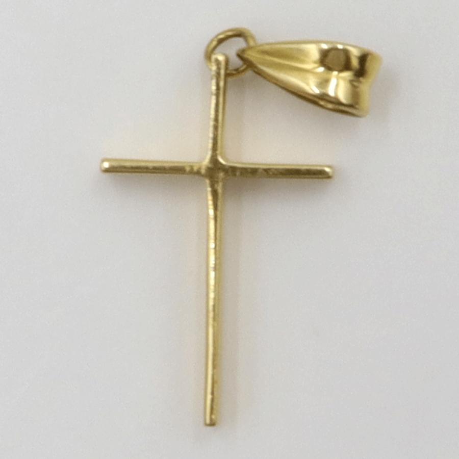 K18クロスペンダントトップ　重量1.27ｇ　十字架　レディース（中古）