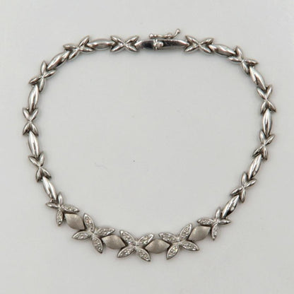 K14WGダイヤモンドブレスレット　D0.20ct　ブレスレット長さ18cm　重量9.15ｇ（中古）