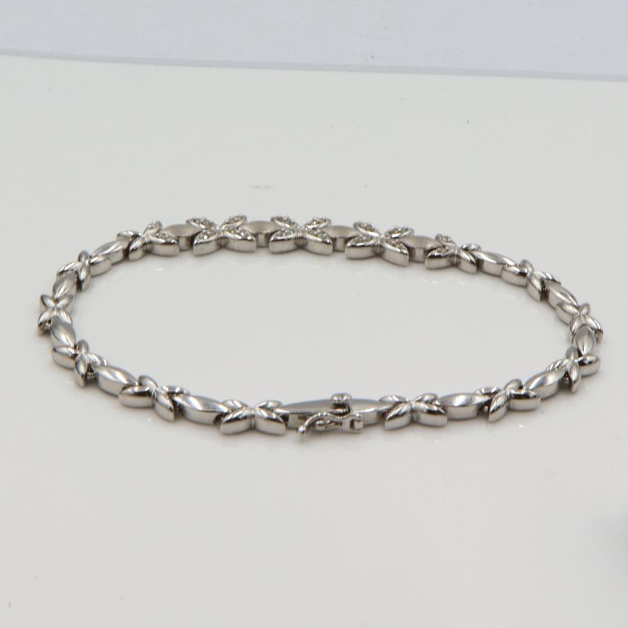 K14WGダイヤモンドブレスレット　D0.20ct　ブレスレット長さ18cm　重量9.15ｇ（中古）