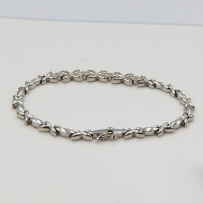 K14WGダイヤモンドブレスレット　D0.20ct　ブレスレット長さ18cm　重量9.15ｇ（中古）