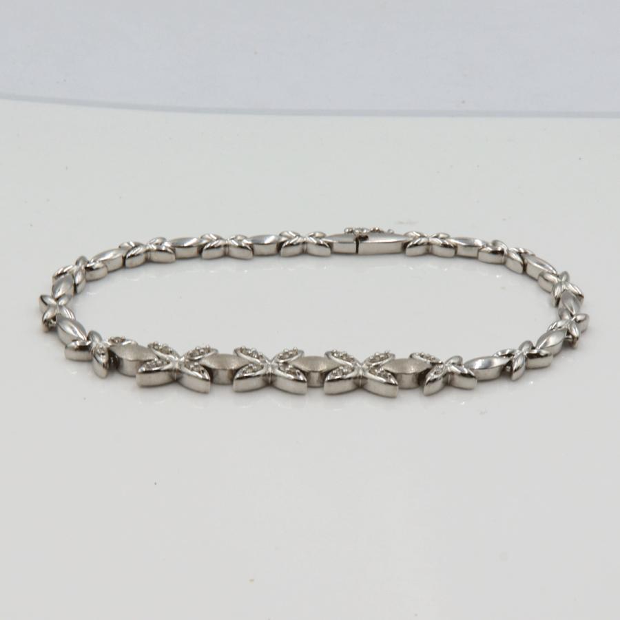 K14WGダイヤモンドブレスレット　D0.20ct　ブレスレット長さ18cm　重量9.15ｇ（中古）