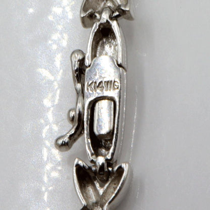 K14WGダイヤモンドブレスレット　D0.20ct　ブレスレット長さ18cm　重量9.15ｇ（中古）