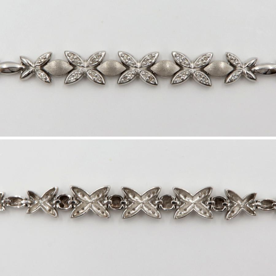 K14WGダイヤモンドブレスレット　D0.20ct　ブレスレット長さ18cm　重量9.15ｇ（中古）