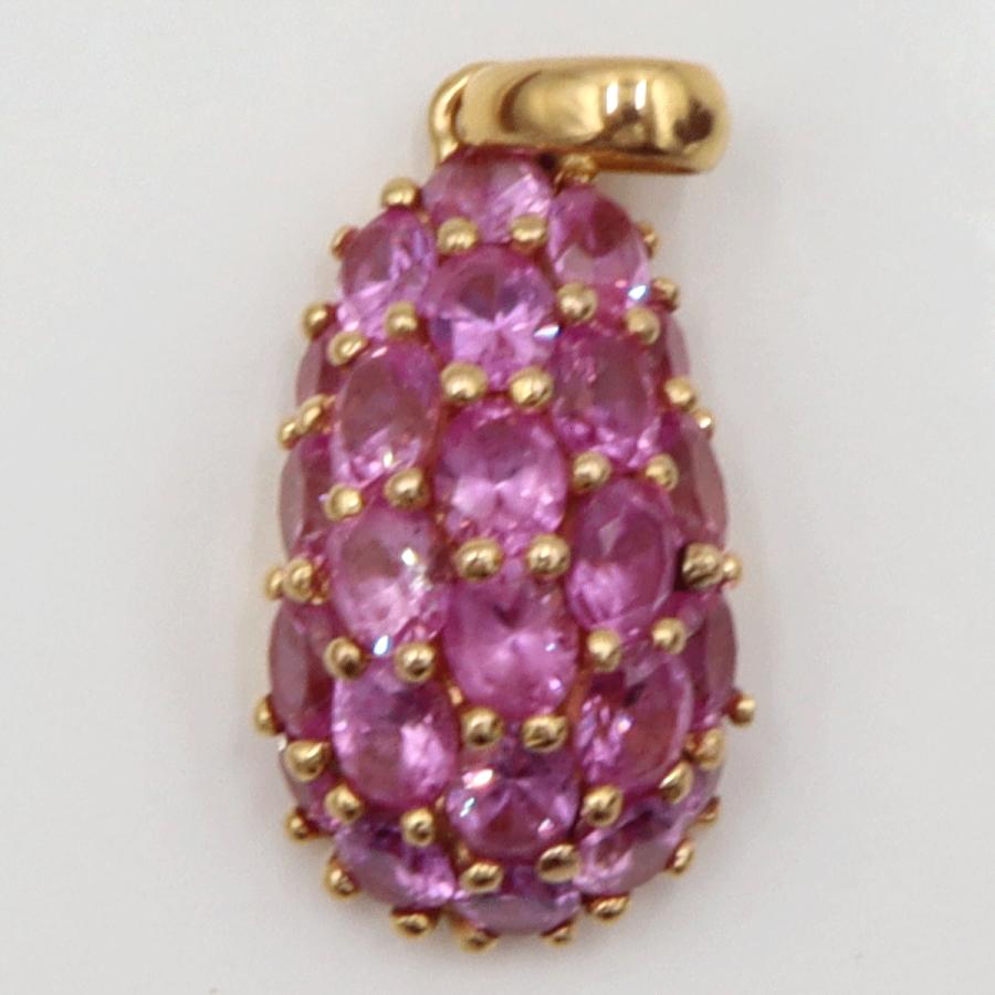 750ピンクトパーズペンダントトップ　重量8.04ｇ(石の重量含む)　レディース（中古）