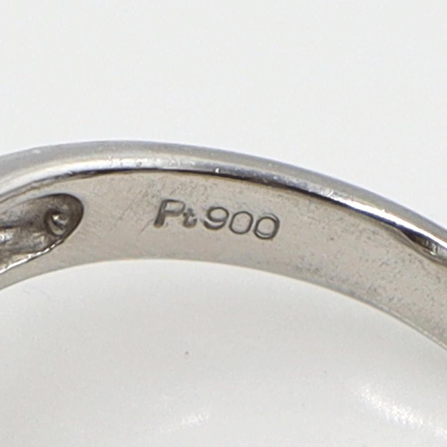 Pt900パールダイヤリング　P9mm　D0.27ct　リングサイズ8号　重量5.91ｇ(石の重量含む)(中古)
