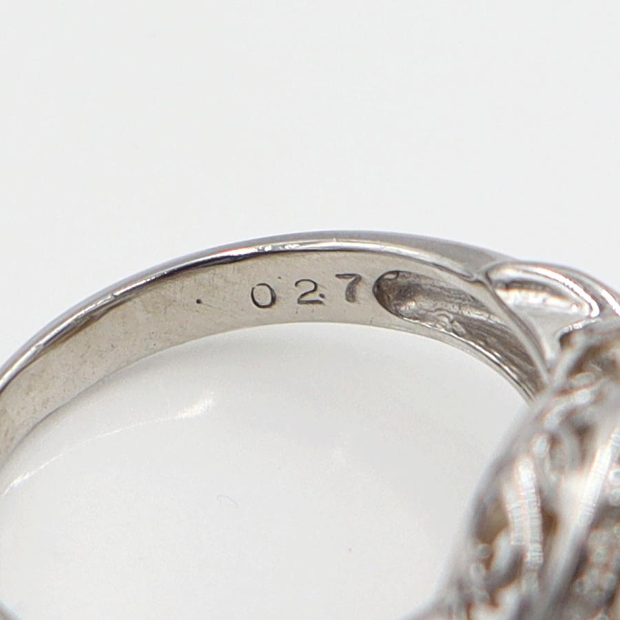 Pt900パールダイヤリング　P9mm　D0.27ct　リングサイズ8号　重量5.91ｇ(石の重量含む)(中古)