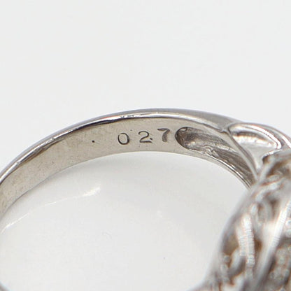 Pt900パールダイヤリング　P9mm　D0.27ct　リングサイズ8号　重量5.91ｇ(石の重量含む)(中古)