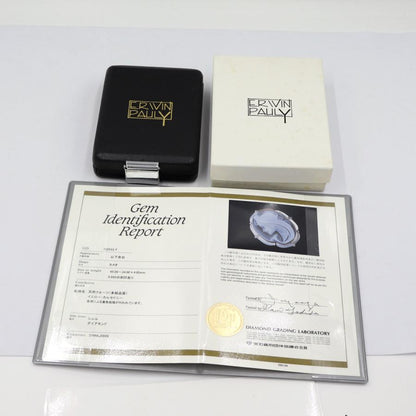 K18/Pt900メノウカメオブローチ　ポーリー作　重量23.50ｇ　ゴールド　プラチナ　レディース（中古）