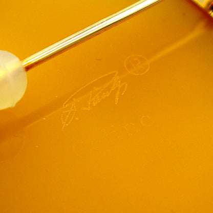 K18/Pt900メノウカメオブローチ　ポーリー作　重量23.50ｇ　ゴールド　プラチナ　レディース（中古）