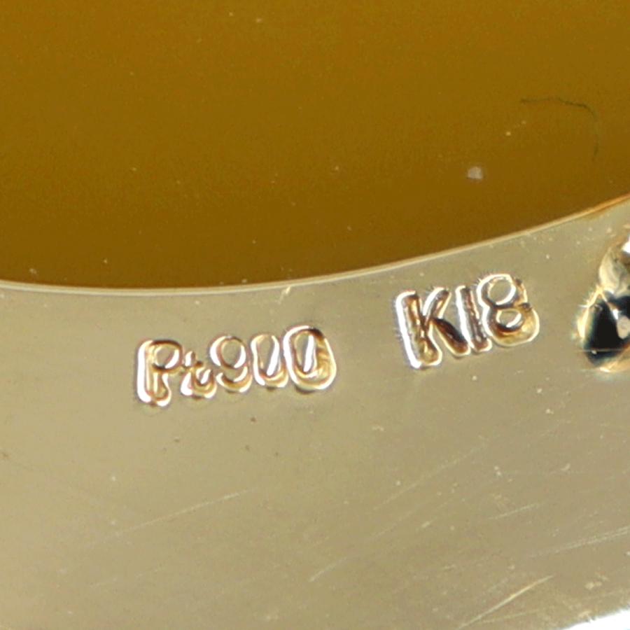 K18/Pt900メノウカメオブローチ　ポーリー作　重量23.50ｇ　ゴールド　プラチナ　レディース（中古）