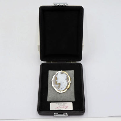 K18/Pt900メノウカメオブローチ　ポーリー作　重量23.50ｇ　ゴールド　プラチナ　レディース（中古）