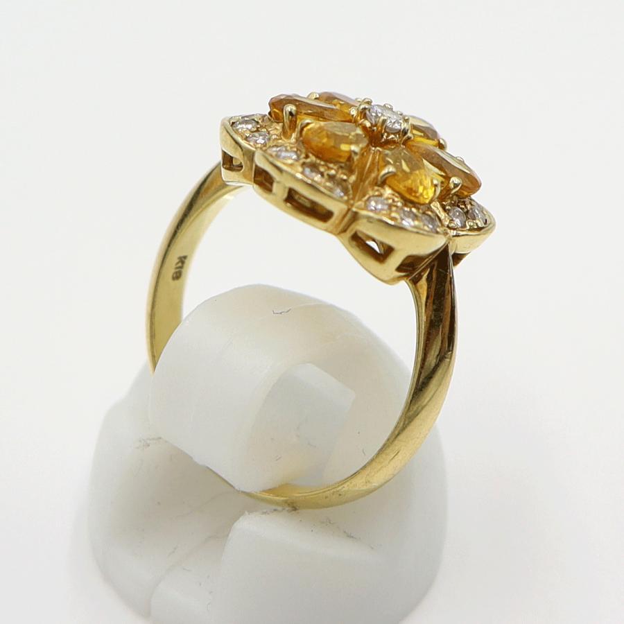 K18サファイアリング　S1.70ct　D0.26ct　リングサイズ11号　重量5.37ｇ(石の重量含む)　レディース(中古)