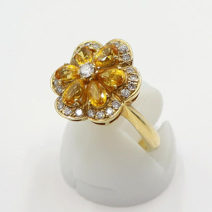 K18サファイアリング　S1.70ct　D0.26ct　リングサイズ11号　重量5.37ｇ(石の重量含む)　レディース(中古)