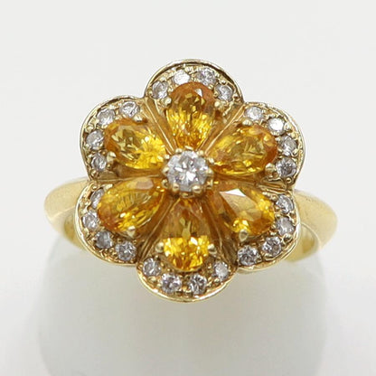 K18サファイアリング　S1.70ct　D0.26ct　リングサイズ11号　重量5.37ｇ(石の重量含む)　レディース(中古)