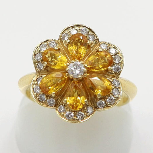 K18サファイアリング　S1.70ct　D0.26ct　リングサイズ11号　重量5.37ｇ(石の重量含む)　レディース(中古)