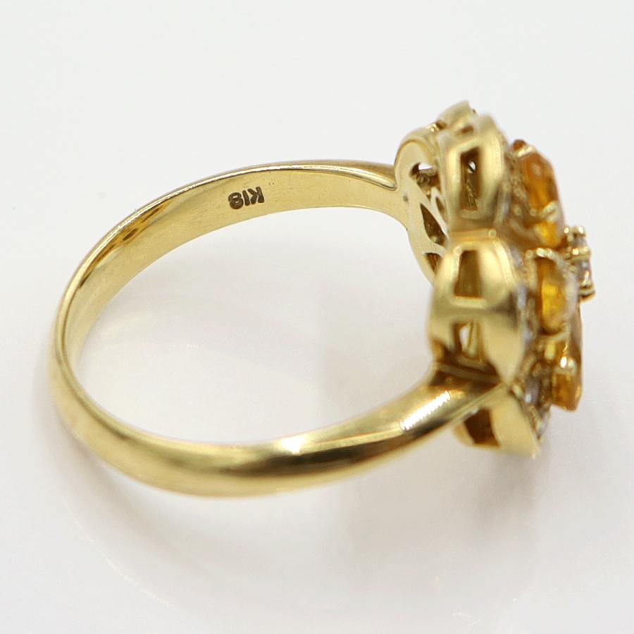 K18サファイアリング　S1.70ct　D0.26ct　リングサイズ11号　重量5.37ｇ(石の重量含む)　レディース(中古)