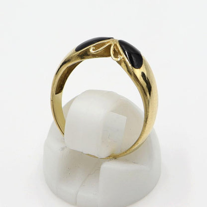 K18オニキスリング　「蝶々」　サイズ11号　重量2.94ｇ(石の重量含む)　レディース(中古)