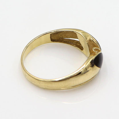 K18オニキスリング　「蝶々」　サイズ11号　重量2.94ｇ(石の重量含む)　レディース(中古)