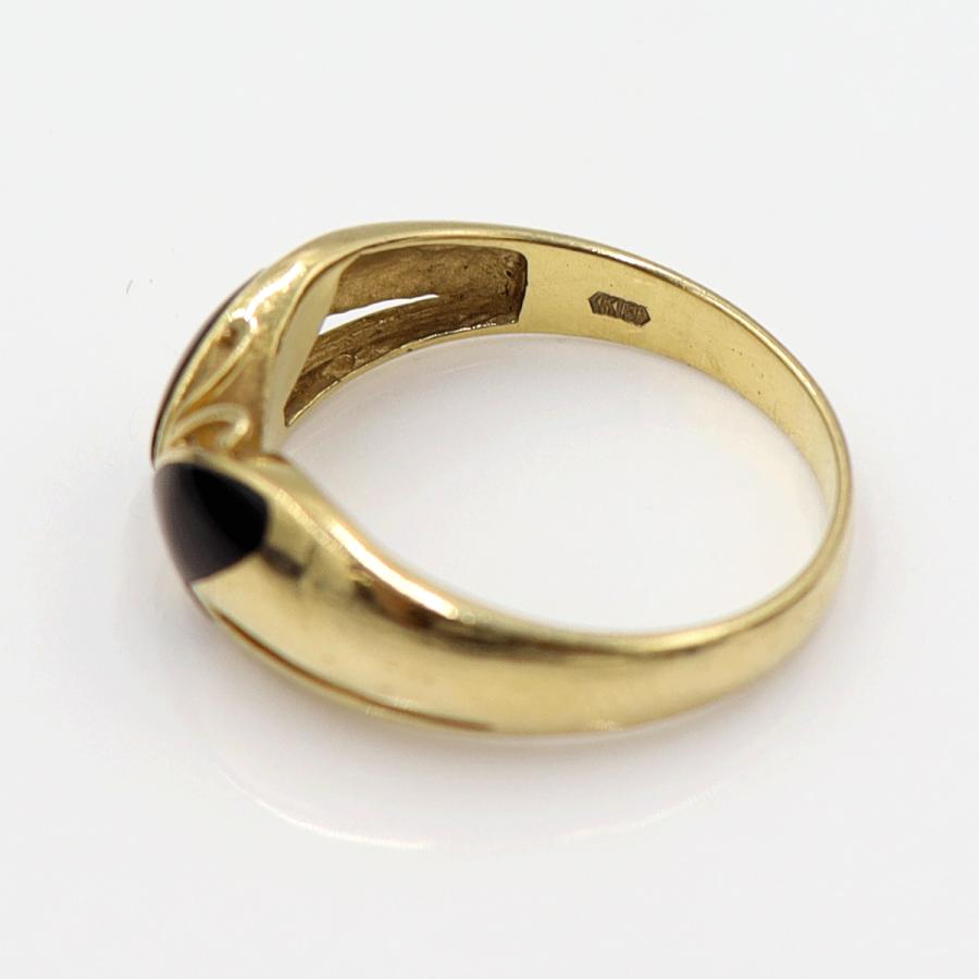 K18オニキスリング　「蝶々」　サイズ11号　重量2.94ｇ(石の重量含む)　レディース(中古)