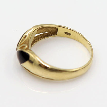 K18オニキスリング　「蝶々」　サイズ11号　重量2.94ｇ(石の重量含む)　レディース(中古)