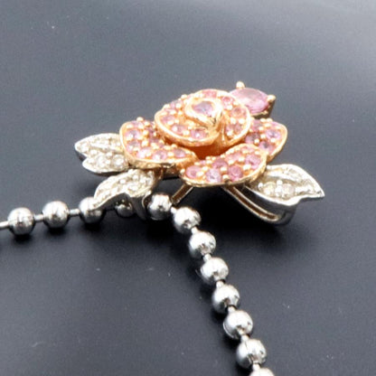 K18サファイアペンダントトップ「バラ」　S0.60ct　D0.10ct　重さ2.73g(石の重量含む)　レディース(中古)