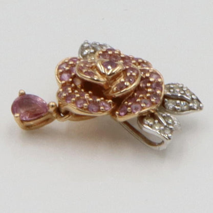 K18サファイアペンダントトップ「バラ」　S0.60ct　D0.10ct　重さ2.73g(石の重量含む)　レディース(中古)