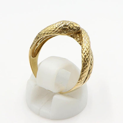 K18サファイアリング「スネーク」　リングサイズ16号　重量4.35ｇ(石の重量含む)　蛇　レディース(中古)