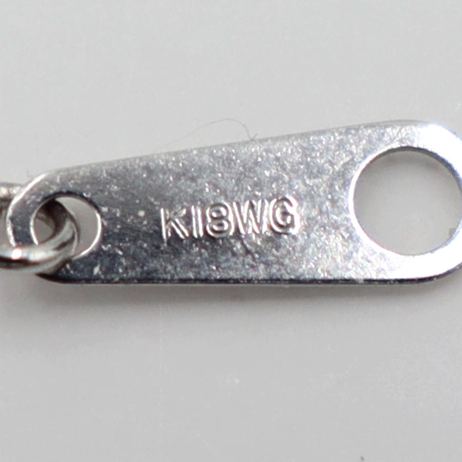 K18WGダイヤモンドペンダントネックレス　ネック長さ：約44cm　重量3.22ｇ(石の重量含む)(中古)