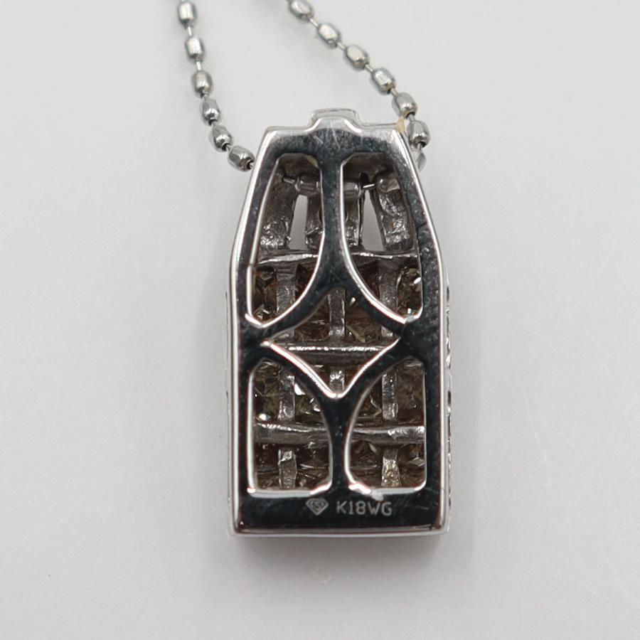 K18WGダイヤモンドペンダントネックレス　ネック長さ：約44cm　重量3.22ｇ(石の重量含む)(中古)