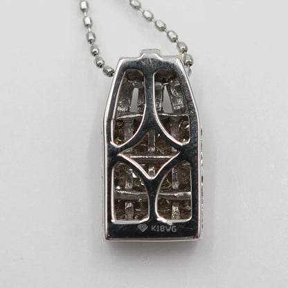 K18WGダイヤモンドペンダントネックレス　ネック長さ：約44cm　重量3.22ｇ(石の重量含む)(中古)